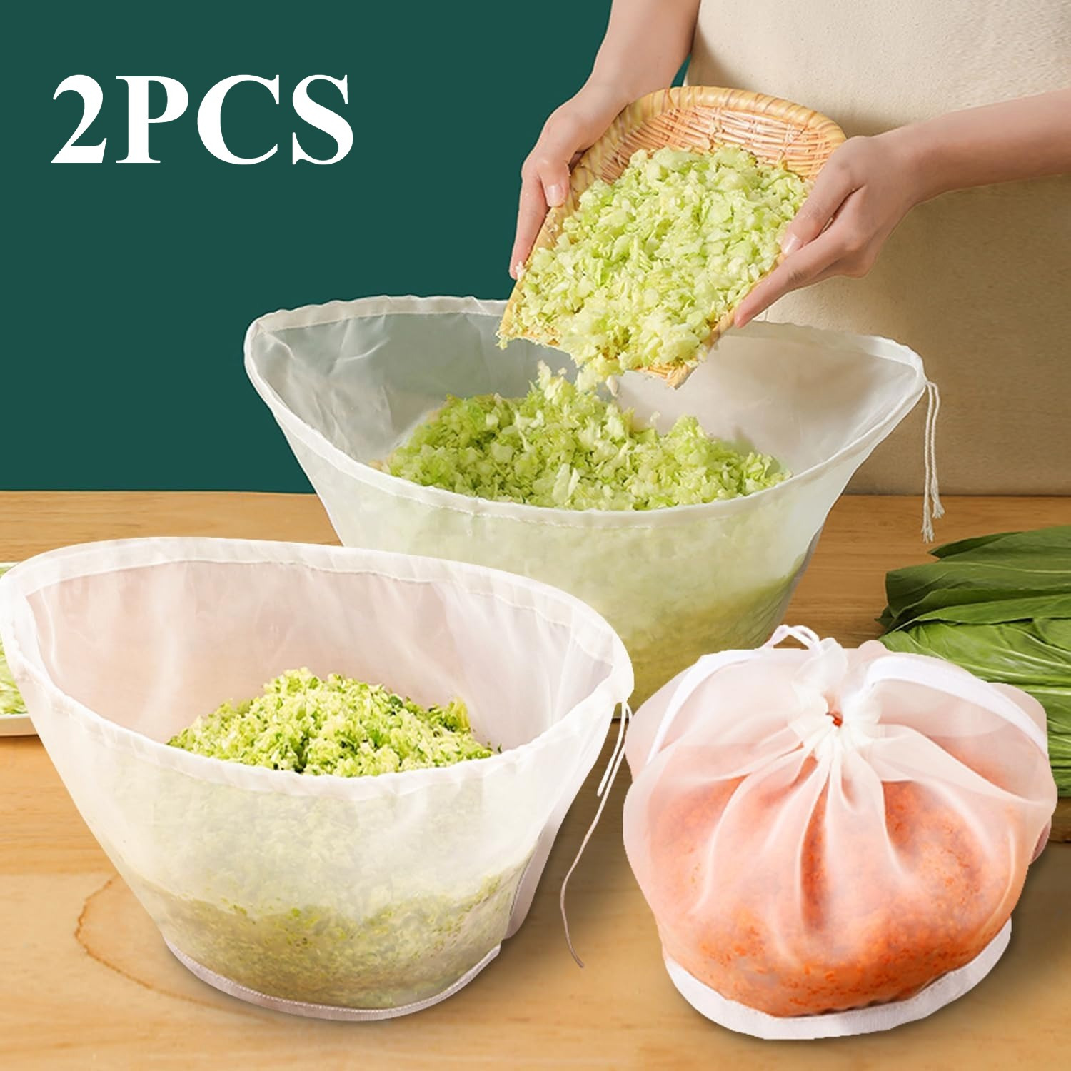 2/4/6pcs Nylon Filter Bags - Durable Kitchen Strainer For Coffee, Juice, Sauerkraut And Dumpling Filling - Easy- Mesh Drainage Bag, Reusable Straining Bags For Nut Milk