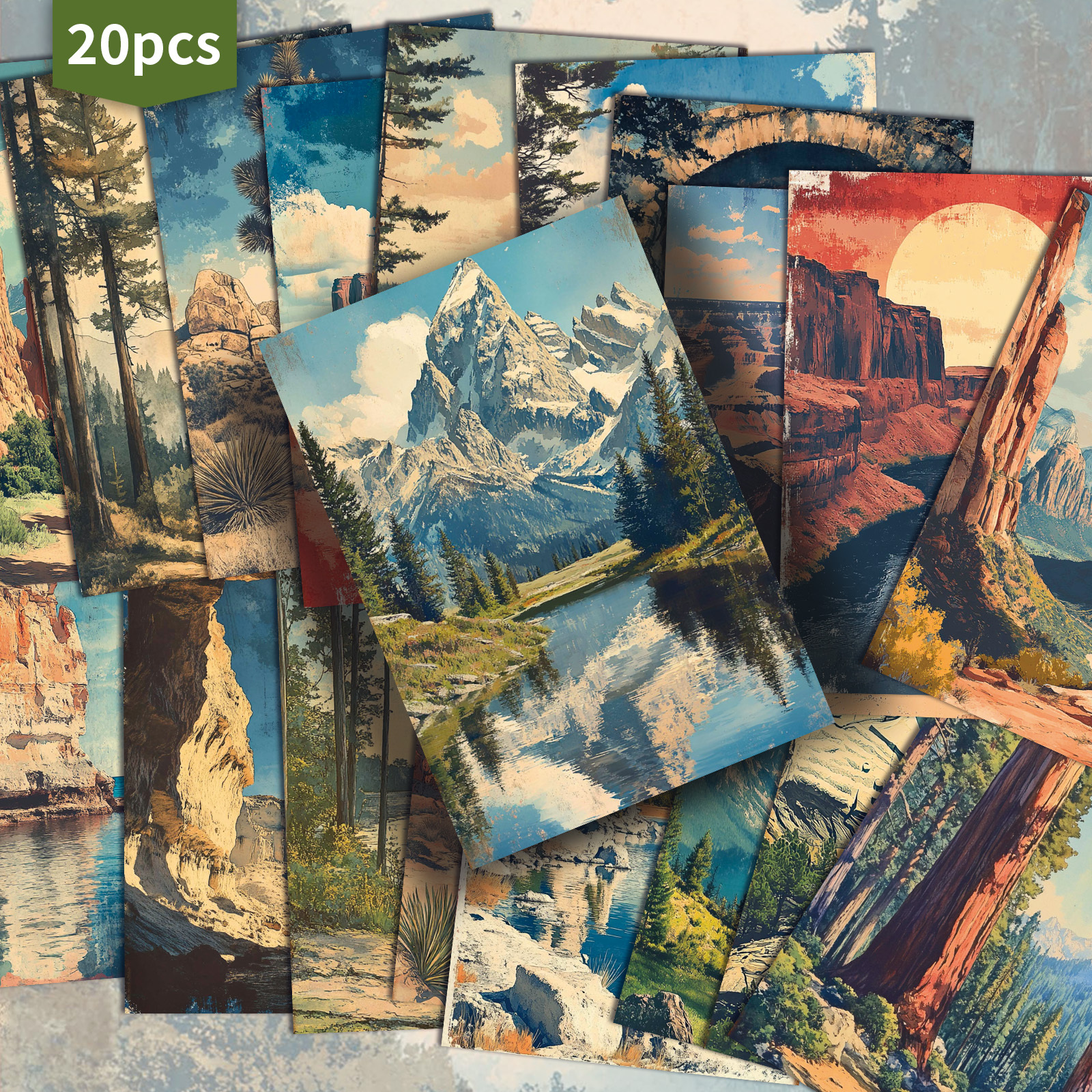 TEMU Confezione da 20 cartoline vintage sulla - Carta retr簷 da 4X6 pollici per diari, illustrazioni , carte da decorative per scrapbooking e