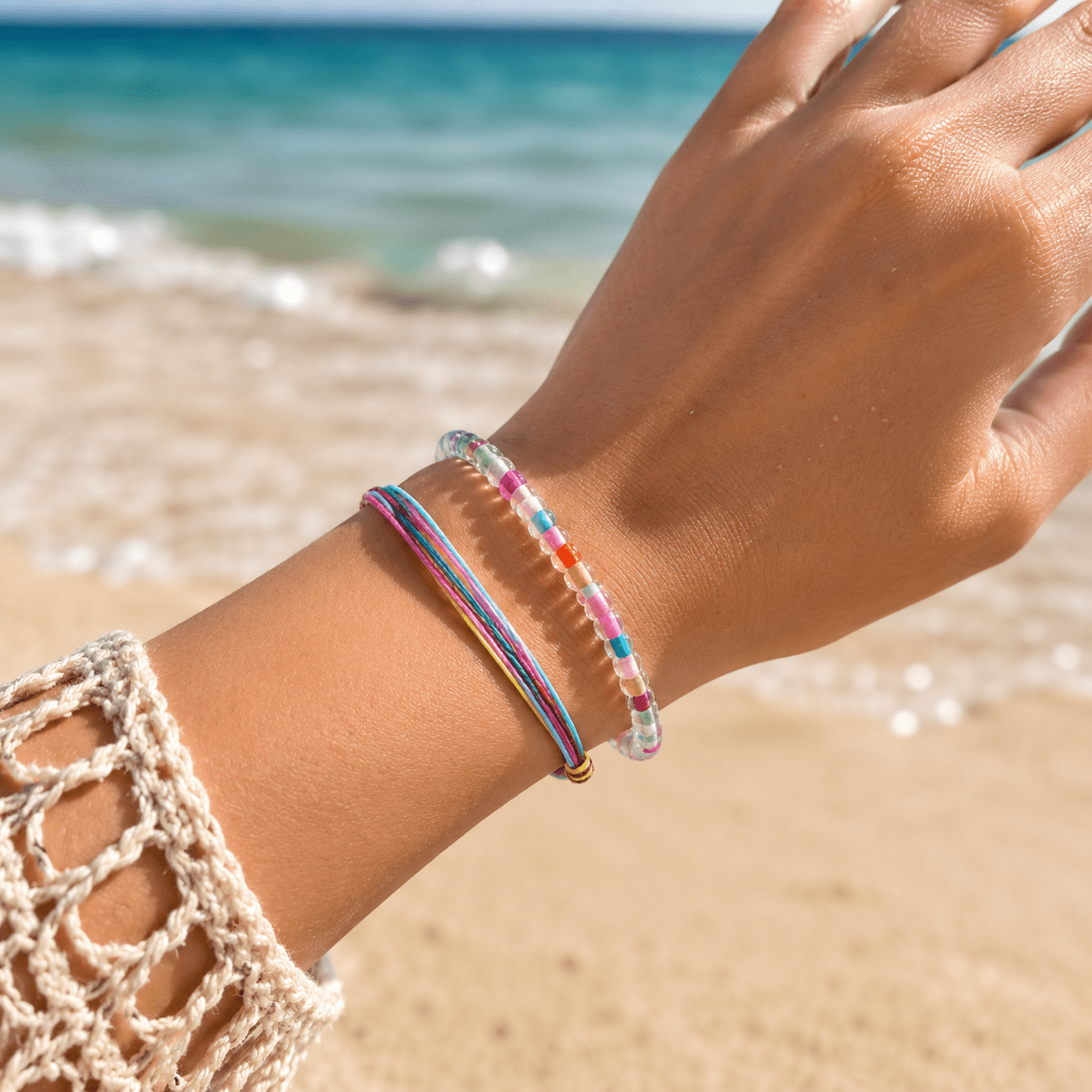 2pc Vintage-Inspired Bohemian Summer Bracelet Set
