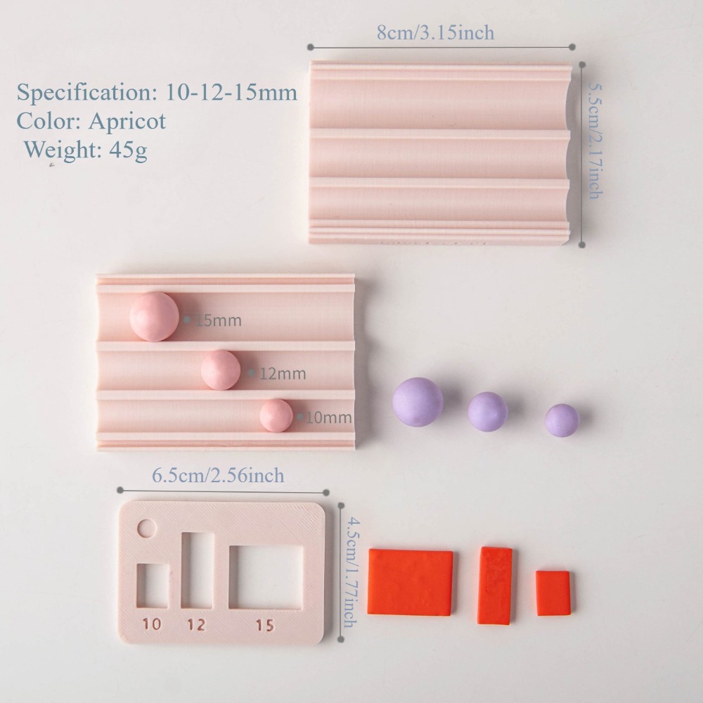 TEMU Polymer Clay Ball Maker - 4/6/8mm-/10mm/12mm/15mm/-18mm/20mm Spherical Molds, Clay Ball Former And Cutter - Tool, For Earrings, Necklace,