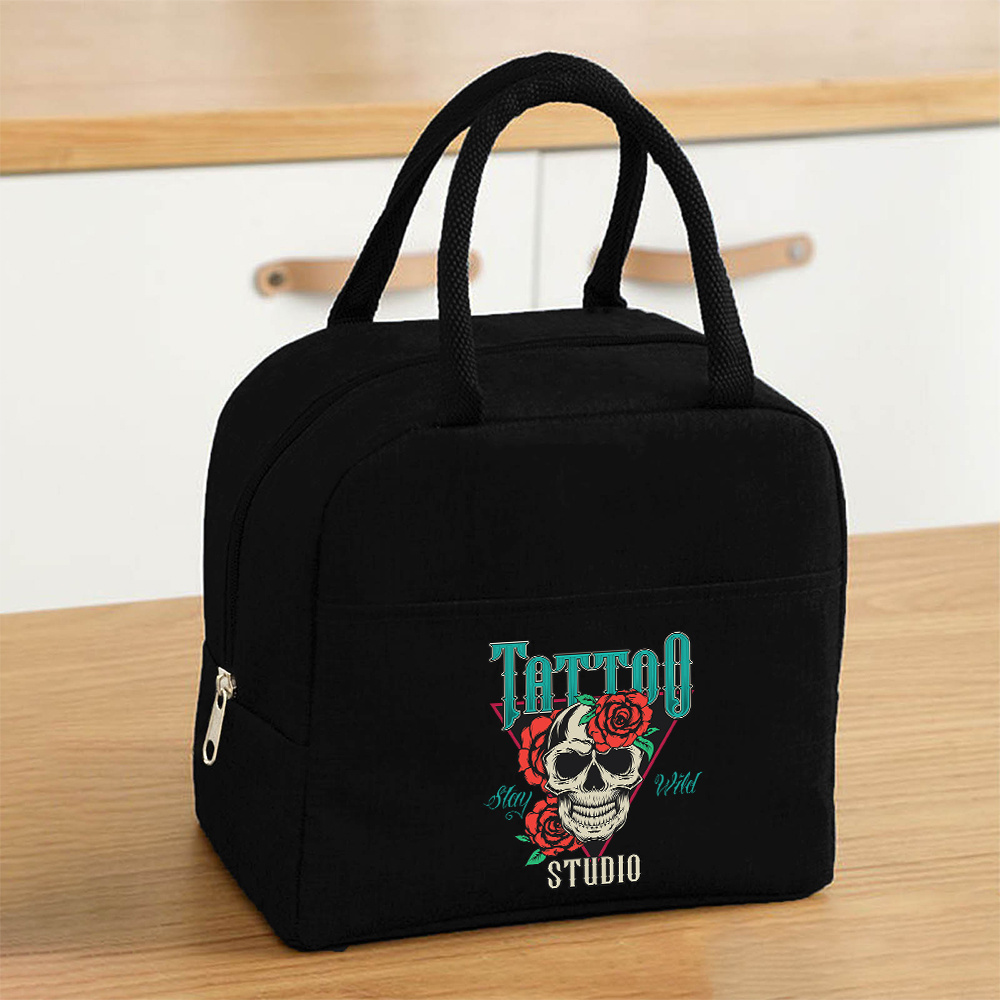 TEMU 1pc Stay Large Capacity Lunch Tote Bag Oxford Fabric, Portable For Commute, Camping, Picnics, Picnic Essentials - Non-food Contact