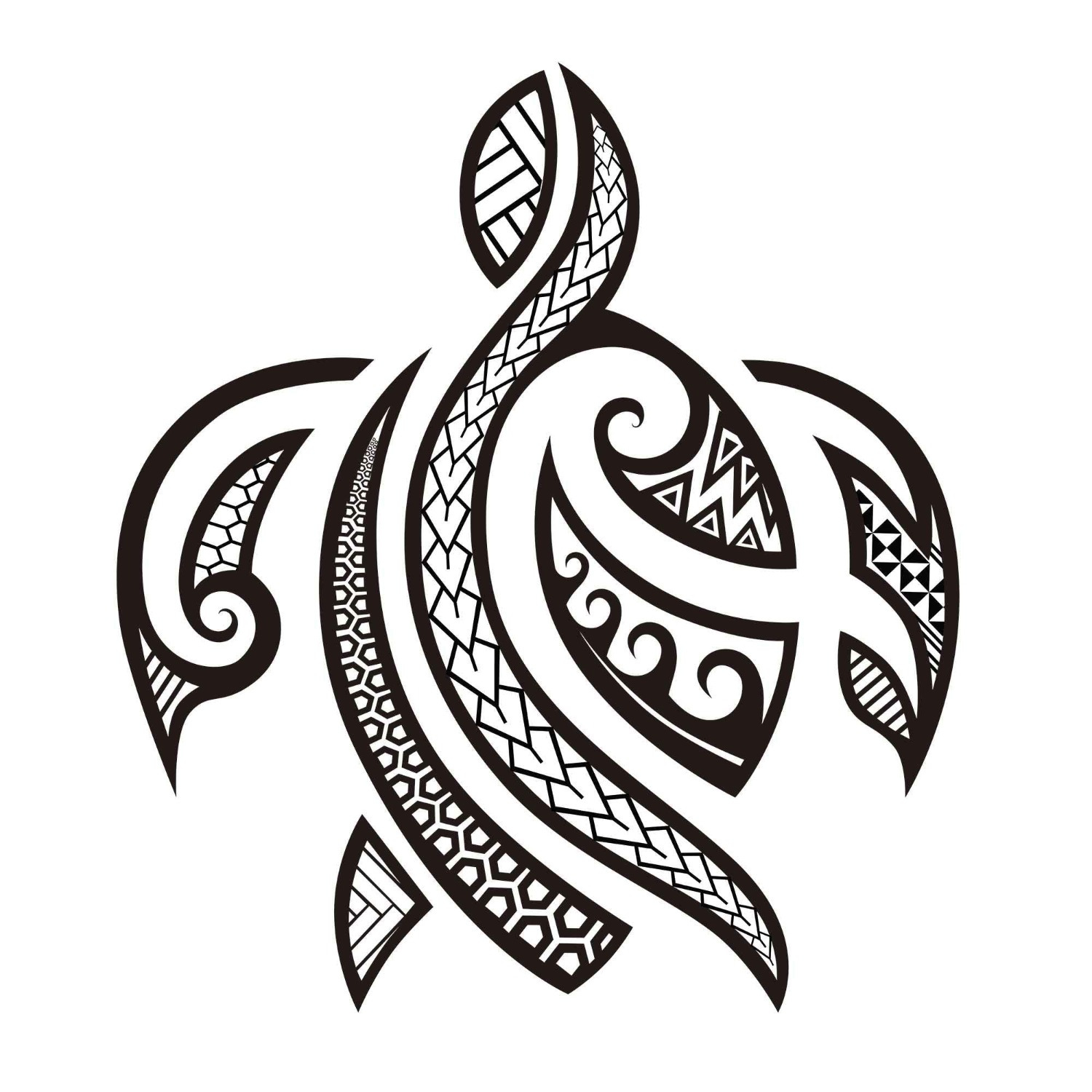 Image of 6 Sheets Temporary Tattoos Tribal Turtles Polynesian Turtles Samoan Maori Tortoise Arm Design For Men Temporary Tattoo For Women Neck Arm Chest For Woman