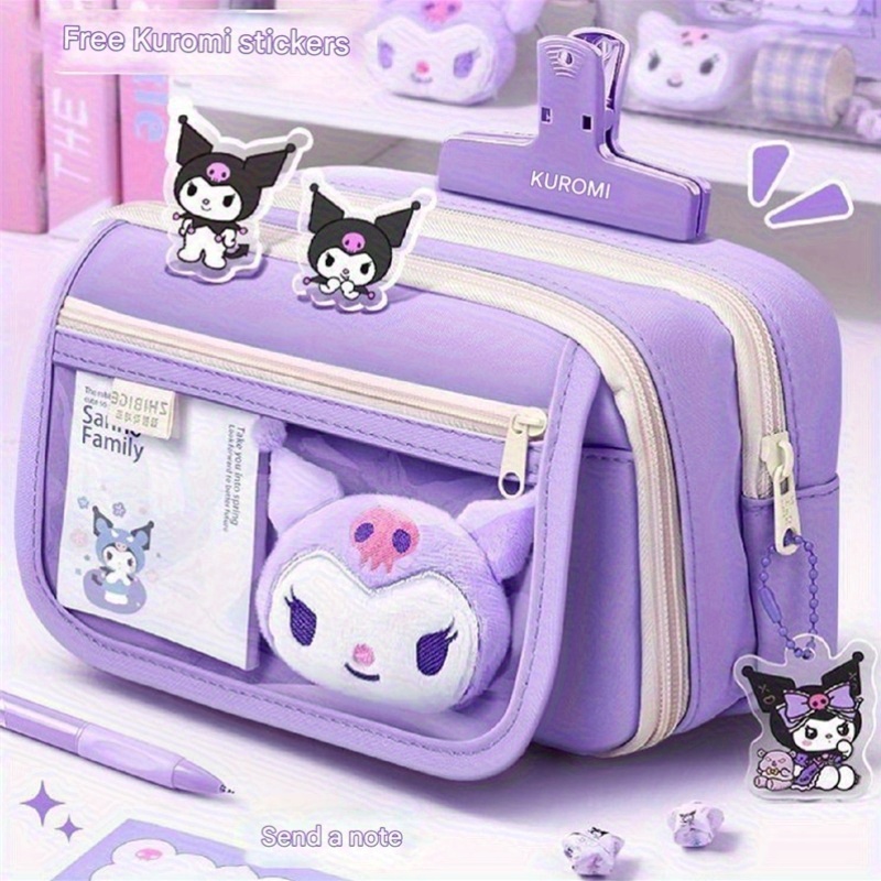 Fringoo Federmäppchen Für Kinder – Rosa-lila Doodle-Design, Stabiler Reißverschluss