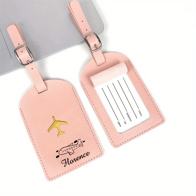 TEMU 1 pieza Etiqueta de equipaje personalizada con e coloridos, con un diseño de avión, para viajes, viajes de negocios y organizar equipaje.