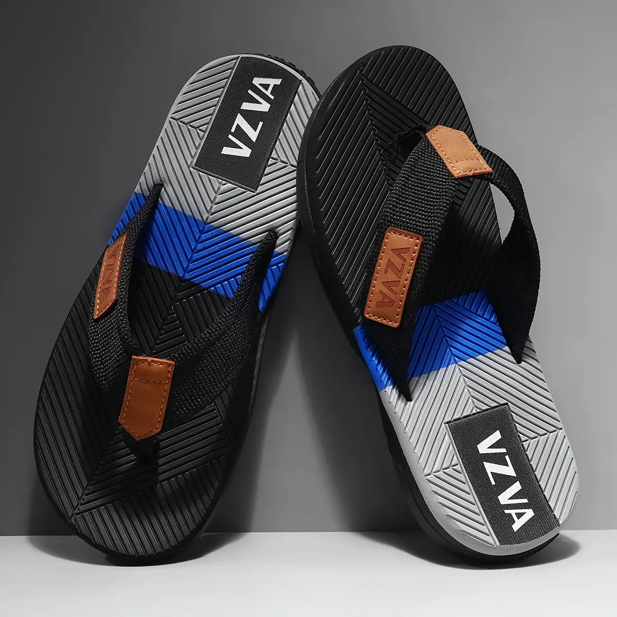 mens non   flops with cushioned insoles and pu soles lightweight eva upper layer   arch support black blue block indoor and outdoor sandals suitable for beach   use casual comfortable shoes mens beach sandals m beach sandals for men flip flops for men cushioned mens plus size sandals mens sandals high quality arch support sandals for men home slippers summer sandals   sandals breathable footwear durable construction Product details 1