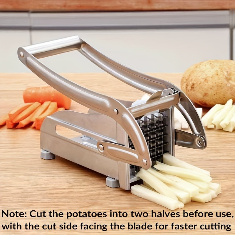 1pc   stainless steel fruit vegetable cutter french fry slicer potato chopper onion dicer with anti slip   food grade kitchen gadget set for   details 4