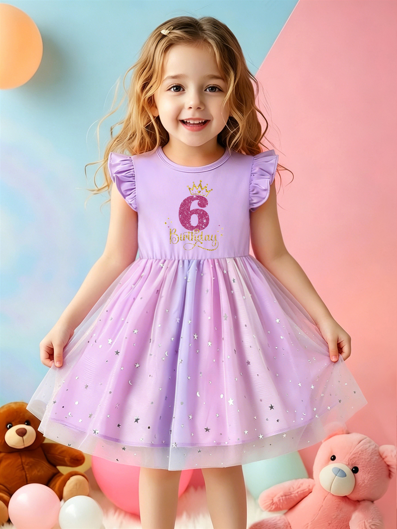 6 year old birthday dress girls print flutter sleeve summer The beautifully gathered skirt color:LIGHT BROWN Backless Short Beaded Low Color:Black/Gold Multi