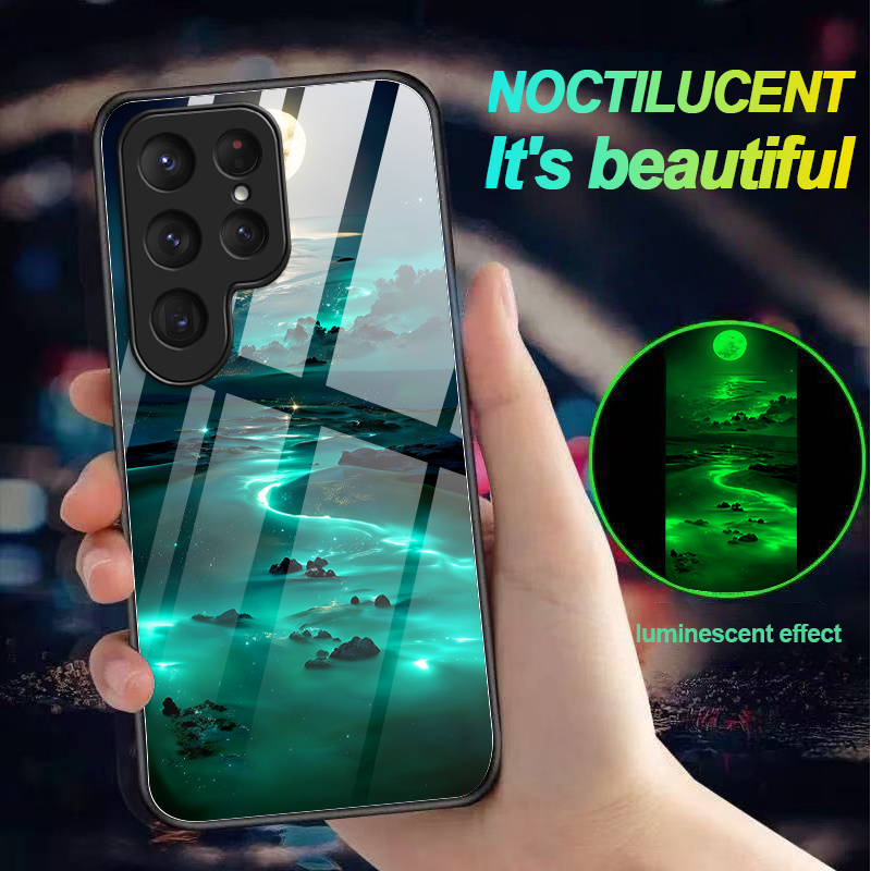 TEMU Coque de téléphone - Coque de téléphone lumineuse de plage , résistante aux chutes, lumineuse, alimentation requise pour Samsung Galaxy S26/S25