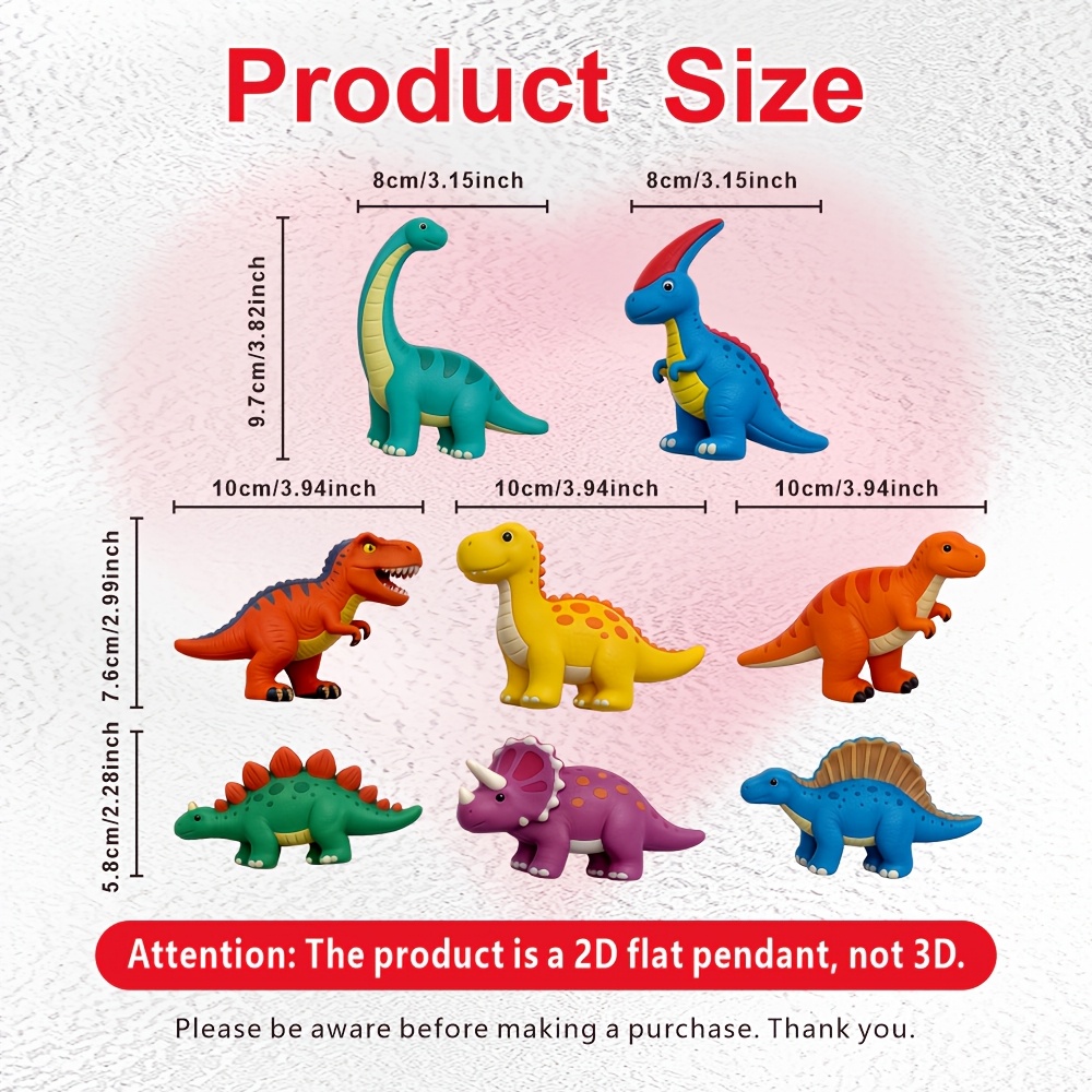 8pcs Set Of Large-sized Cartoon Dinosaur Dishwasher Magnetic Stickers, Featuring 8 Adorable . Suitable For Refrigerator Decoration, Dishwasher Decoration, Garage Decoration, And As Gifts For