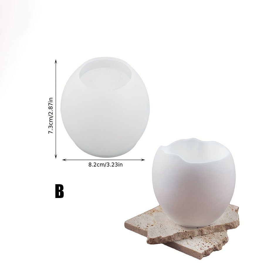[resin Mold] 1pc Silicone Egg Mold For Diy Resin Candle Holder And Storage Box - Handmade Egg-shaped Desktop Decorative Candle Stand