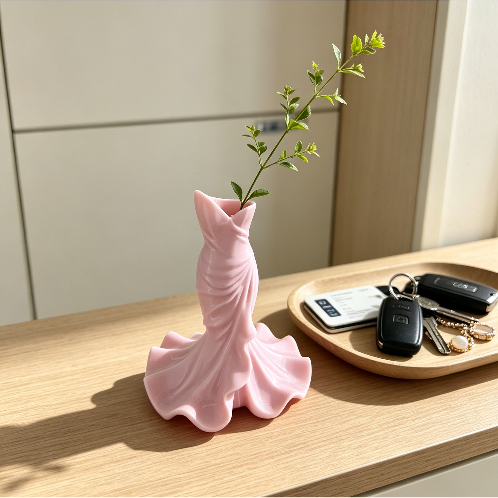 TEMU Unique 3d-printed Decorative Artificial Vase, Artistic Skirt-style Dried Flower Vase Ornament, New Fashionable Desktop Home Decor, An Ideal