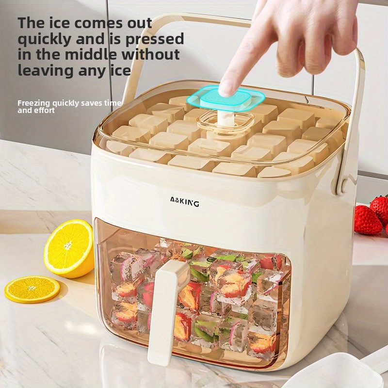 large capacity maker with dual level trays food grade plastic handle transparent lids portable ice storage box for home parties summer Product details 4