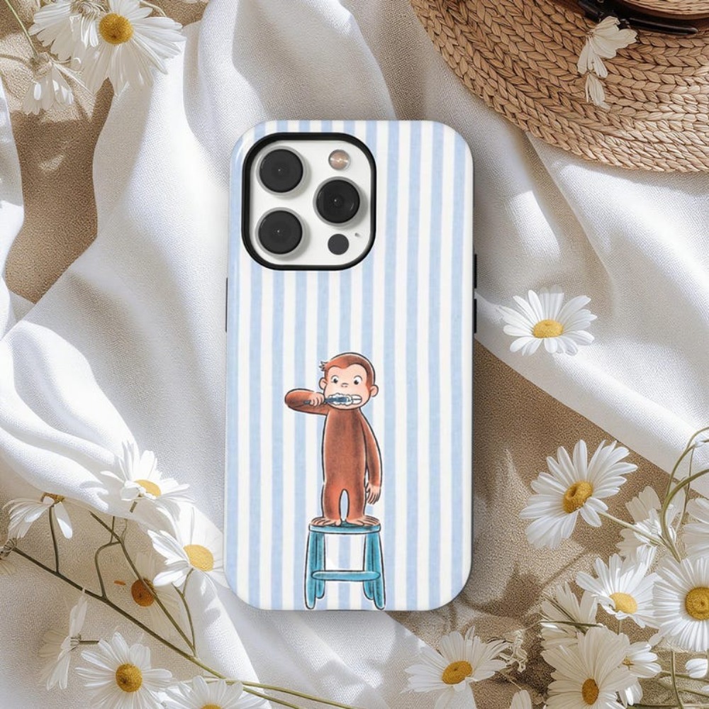 Phone Case - And Stripes Phone Case, Cute Monkey Design Phone Cases, Animal Collage Protective Cover, 17 16 15 14 13 12, For S25