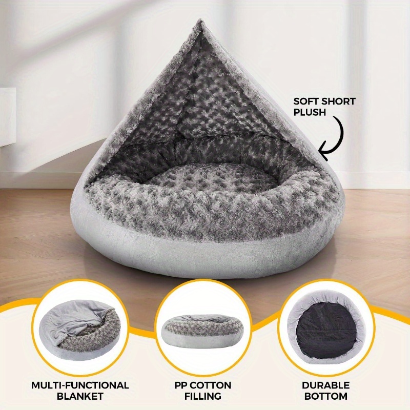small dog bed with removable washable cover - plush donut pet bed, non-slip bottom, soft cushioned interior, easy-clean crate for puppies, french  , chihuahuas - indoor/outdoor use, space-saving design - ideal for apartments, homes with multiple pets - gray, puppy bed,   furniture, durable pet furniture,  , indoor outdoor bed, stylish pet furniture,   pet furniture Product details 4