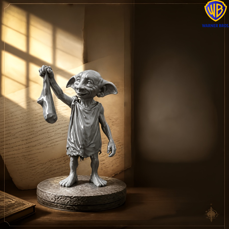 TEMU [officially Licensed] Harry Potter And The Sorcerer' Dobby Holding Sock Statue | Detailed Desktop Decor And Office Ornament | Perfect Halloween,