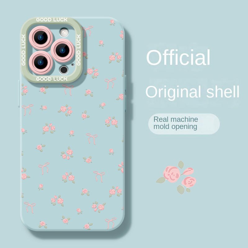 TEMU Phone Case: Screen Floral Bow Couple Mobile Phone Case, Suitable For Iphone 16pro Max 15pro/14pro/ 13pro /12pro/12 Mobile
