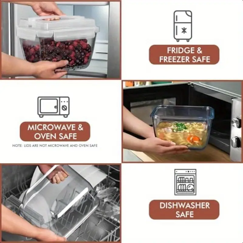 17 cup 132oz 3900ml large glass food storage containers with snap lock lids bpa free leakproof airtight microwave oven safe borosilicate glass containers for roasting turkey meal prep baking reusable lunch containers sleek kitchenware sturdy construction healthconscious modern kitchenware durable kitchenware busy professionals Product details 4