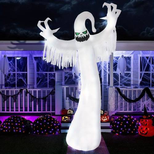 1pc 9 85 ft halloween inflatables ghost outdoor decorations blow up yard giant ghost with built in leds for garden lawn indoor party decor freestanding brand