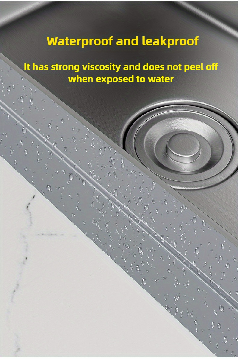 10 Meters of Tape, 50Mm Wide, Designed for Kitchen Repairs, Wall Patching, And Window Insulation. It Is Leakproof And Windproof, Suitable for Sealing Sinks And Toilets, Available in White, Black, Or Silvery Options