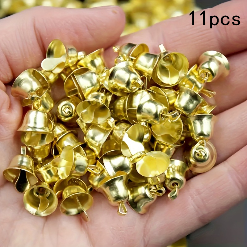 TEMU 11 Mini Campanas Doradas - Campanillas de de Metal con Dorado , Duraderas y Versátiles para Decoraciones Navideñas, Coronas, Guirnaldas,