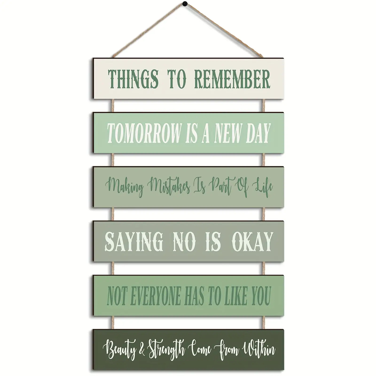 TEMU 2d Flat, 6pcs Pack Vintage Minimalist Wooden Framed Affirmation Wall Art - Positive Quotes Signs Suitable For Home Office, Bedroom, Living Room