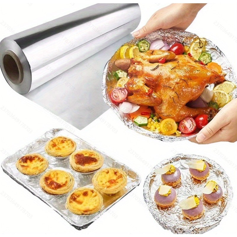 Heavy Duty Disposable Aluminum Foil Roll - Non-Stick, Heat Resistant, Suitable for Baking, Grilling, Roasting, Desserts - Ideal for Home Kitchens, Professional Bakeries, Weddings And Party Events - Food Grade Food Tissue, Kitchen Essential