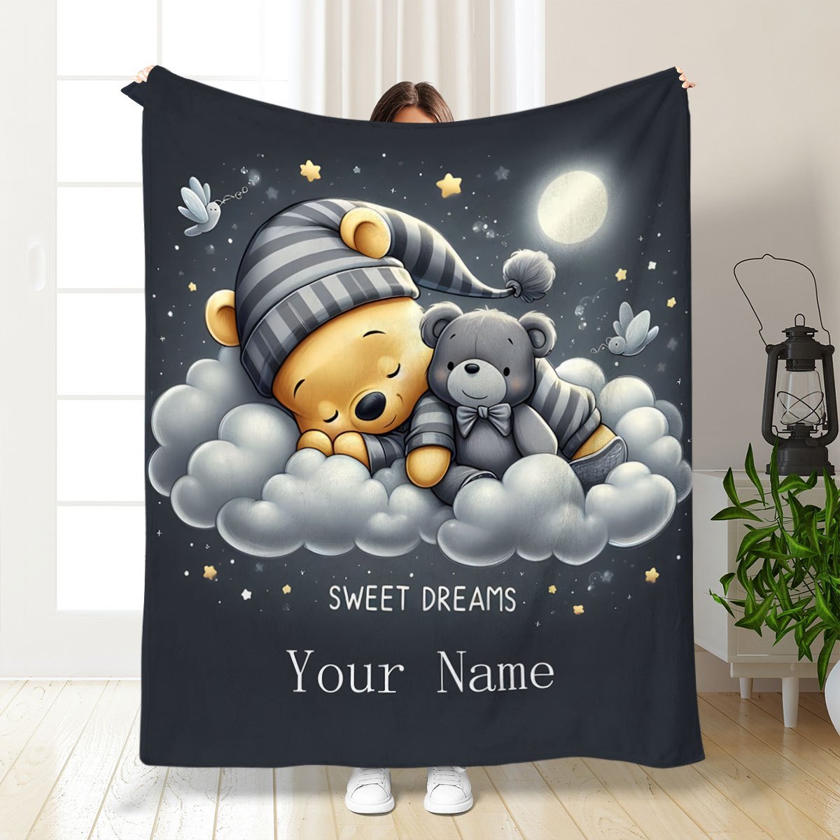 

-, Name Bear- Blanket - , & For , Bed, -