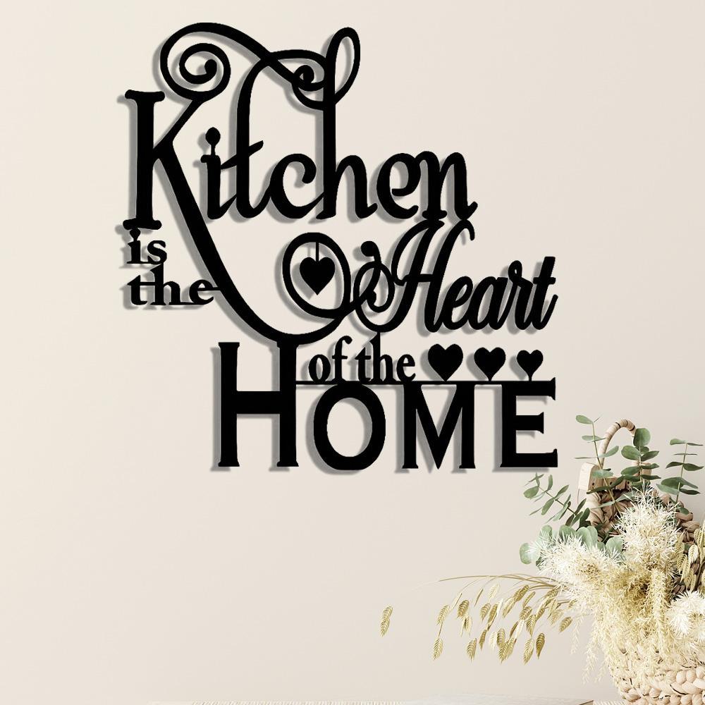 2d flat 1  is   of the home metal wall art sign with elegant cursive script decorative hearts durable kitchen decoration for homes cafes shops bars and more bar decor sign elegant script design sophisticated decor kitchen wall decor   room decor Product details 9