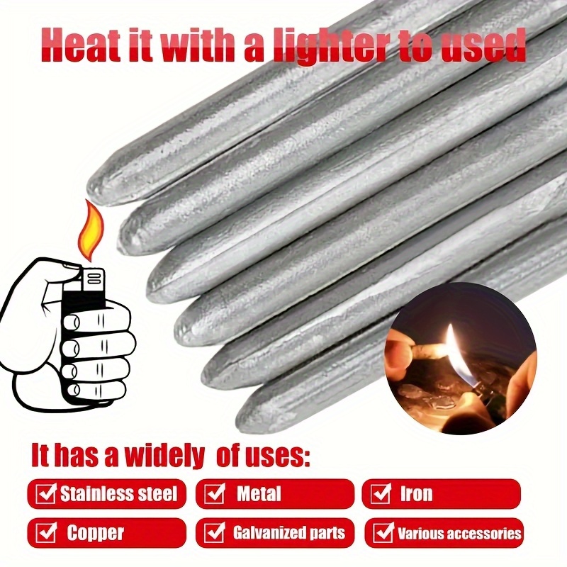 6pcs low temperature welding rods quick fuse powder core sticks for water tanks pipes ideal for stainless steel copper iron aluminum diy projects and details 1