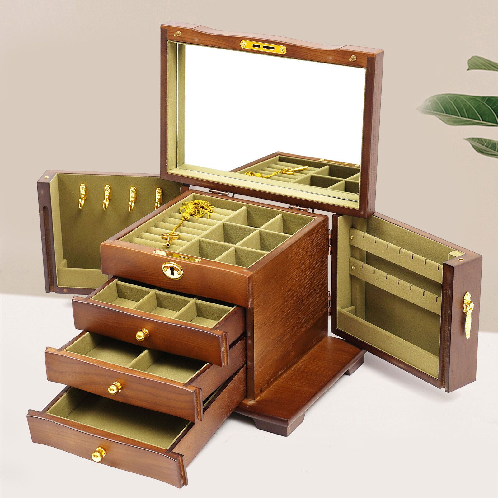 TEMU Jewelry Box, Desktop Jewelry Cabinet, Jewelry Case For Placing Jewelry, Rings, Earrings, Necklaces, Watches, Jewelry Boxes