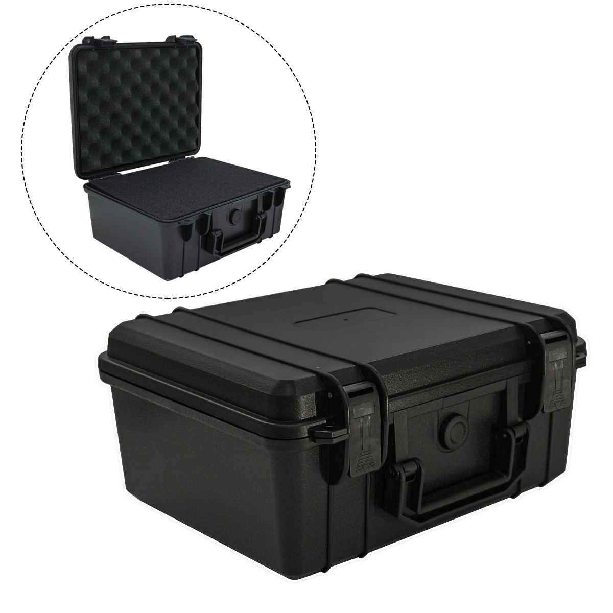 TEMU 1-pack Waterproof & Shockproof Protective Equipment Hard Carry Case For Camera, Photography, Travel, Electronic Digital Products - Foam Storage