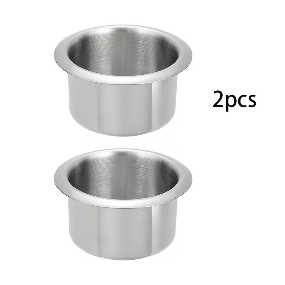 TEMU 2pcs Stainless Steel Cup, Can Holder Bright Poker Table Cup Holder Insert For Sofa Boat Car Marine