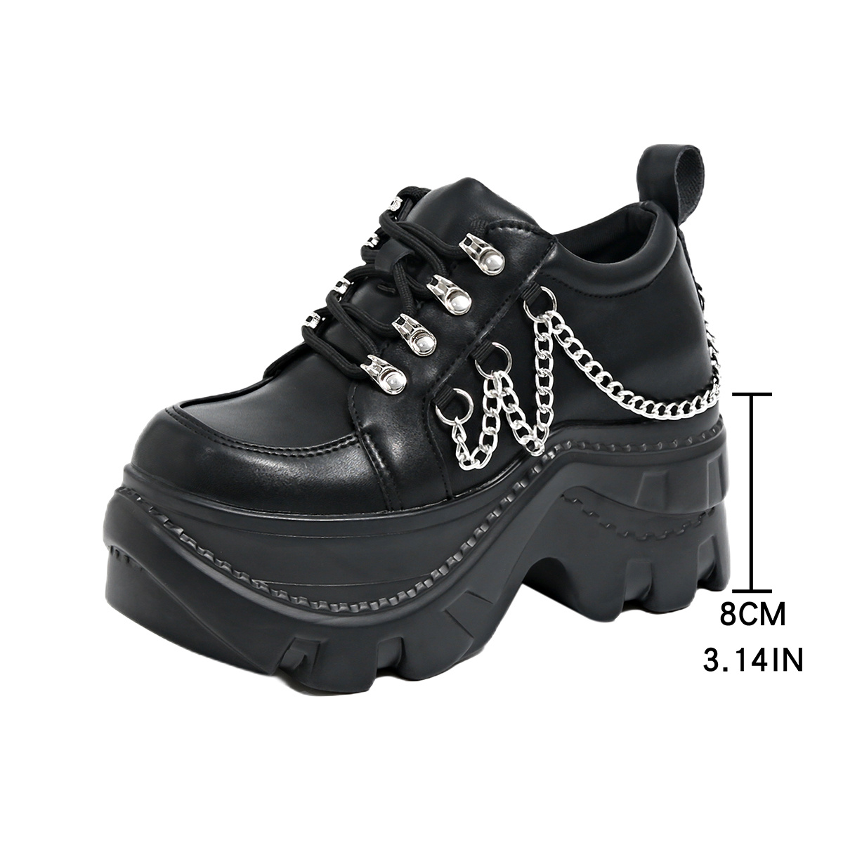 Women's Solid Color Round Toe Lace-Up Ankle Boots