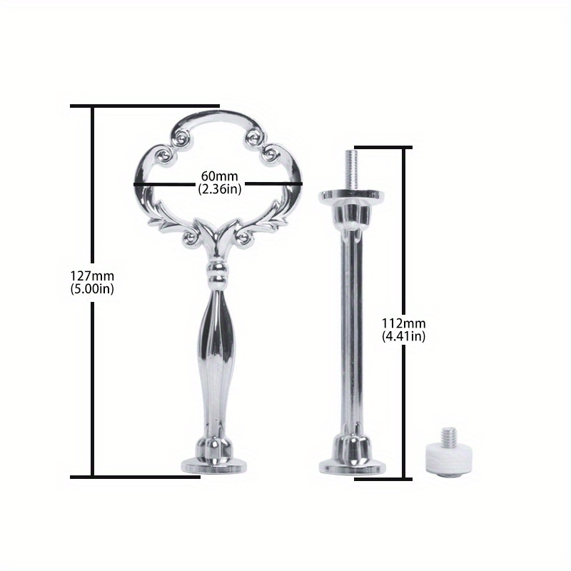 TEMU Metal Sturdy Vintage Sunflower Shape Party Wedding Cupcake Food Plate Stand Centre Handle Fittings Round Drill Hardware Rod Dessert Platter Rack