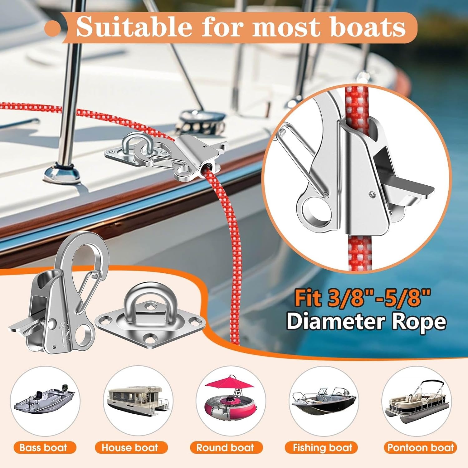 Stainless Steel Boat Anchor Hook with Sliding Function