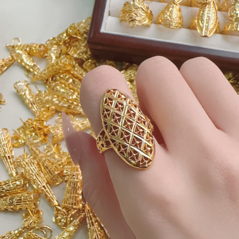 Women's Vintage Marquise Shape Lattice Ring