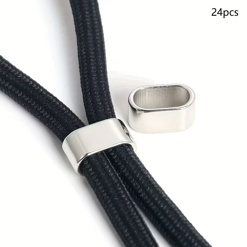 TEMU 24pcs Metal Adjustable 8-character Buckle, Phone Cord Hoodie Shoe Lanyard Clasp, Drawstring Anti-slip Lock, 8-character Buckle, Adjustable