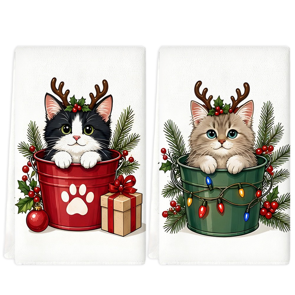 TEMU Set Of 2 Kitchen Towels, Soft And Absorbent Microfiber Tea Towels, As A Housewarming/birthday Decorative Gift For Mom, , Neighbors, Christmas