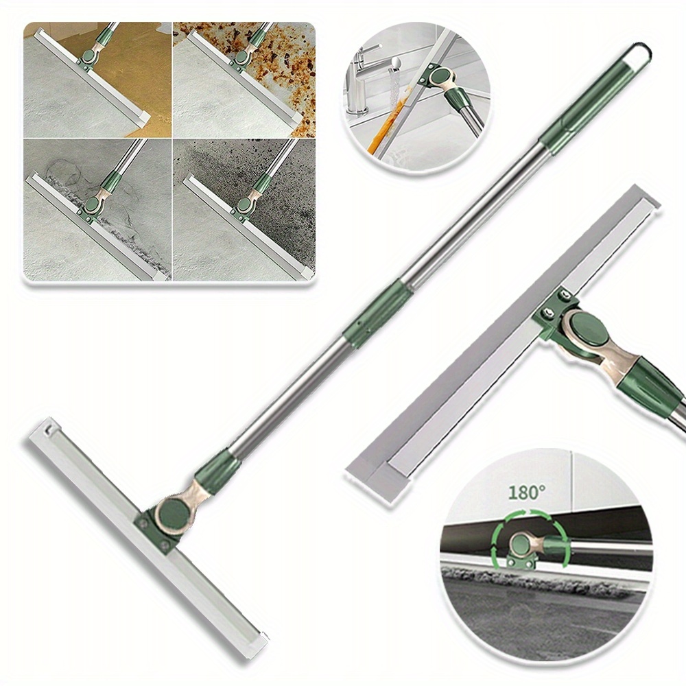 Image of Retractable Floor Mop Brush, Bathroom Mop, 180° Rotatable Head, Scraping And 1