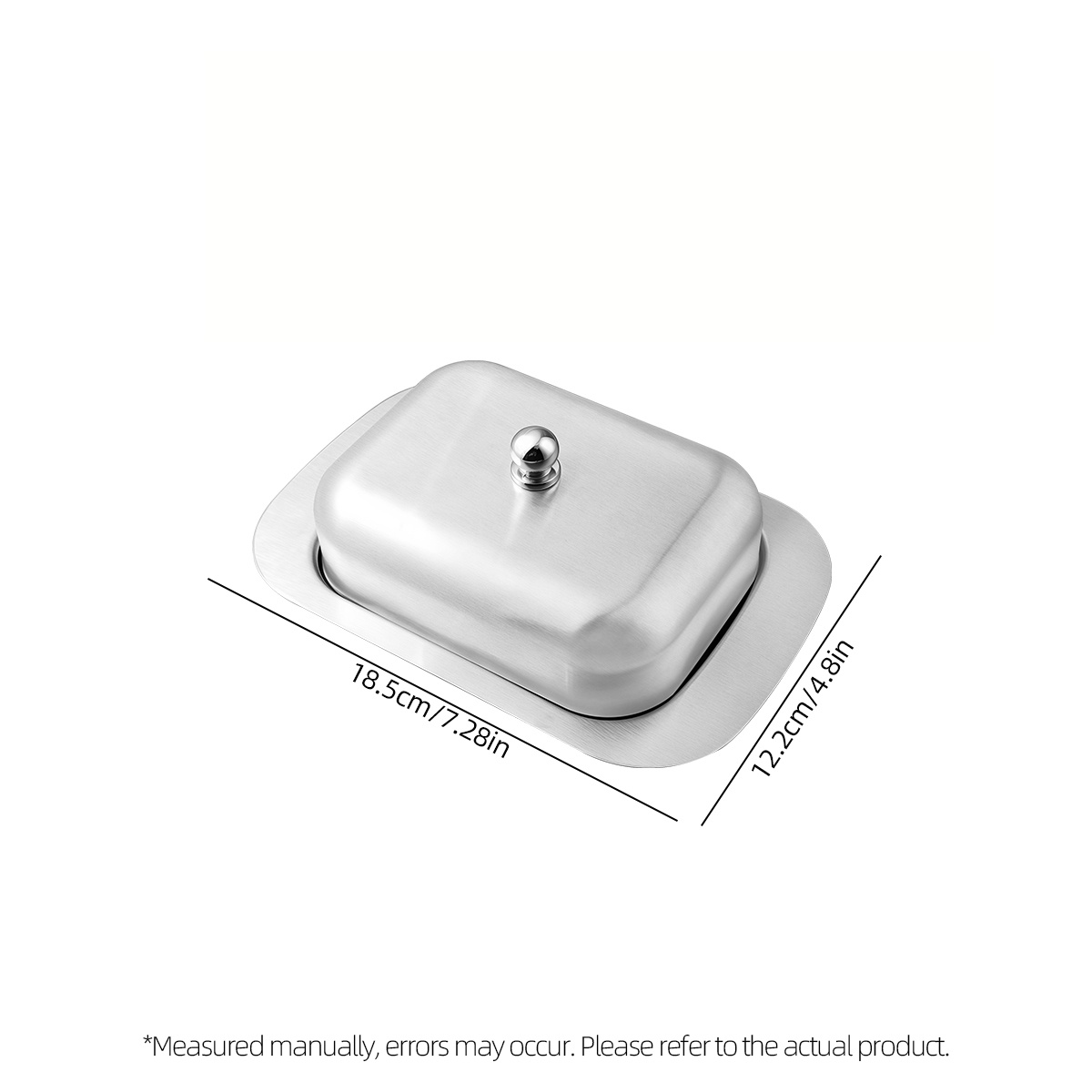Image of Butter Container, Stainless Steel Butter Dish With Lid, With A Butter Knife, Suitable For Kitchen Dining Rooms, , And Refrigerators, Snack Serving Tray, Dessert Display Piece