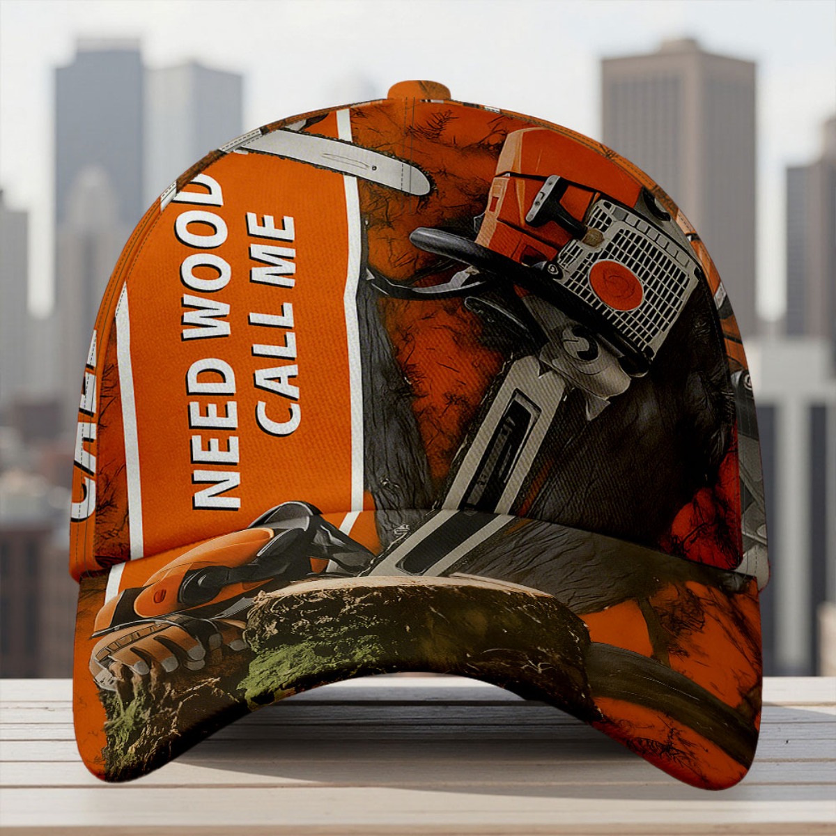 TEMU Casquette Snapback Ajustable avec un Design Vibrant pour Service de Coupe de Bois à Tronçonneuse, Style Respirant et Funky, Parfaite pour les