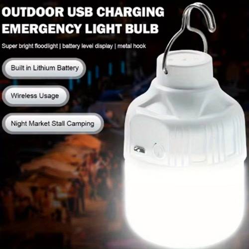 1pc rechargeable led camping lantern with hook high refractive index polymer 3 lighting usb charging portable night light for outdoor bbqs parties emergencies