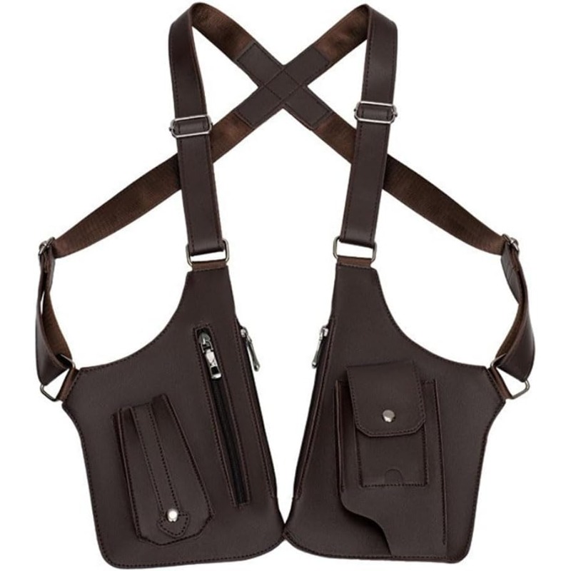 TEMU Double Shoulder Armpit Bags For Men Adjustable Strap Anti-theft Hidden Underarm Phone Wallet Outdoor Bagpack