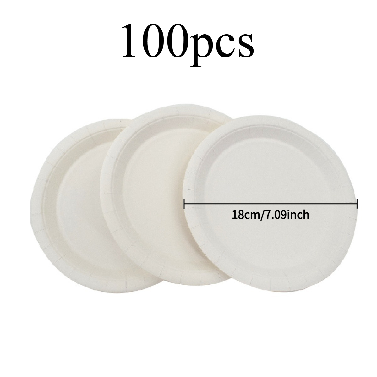 E-shop 100 Stück Weiße Party Pappteller 7 Zoll, Weiße Party Geschirr Deko Weihnachtspappteller Dessertteller für Erwachsene Weihnachtsgeburtstagsfeier,