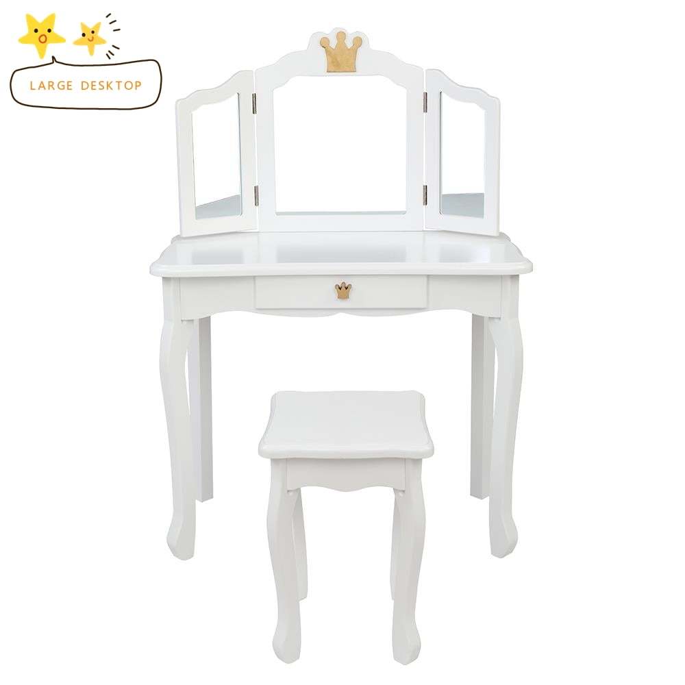 Density Board Spray Paint Mirror Single Drawer Dressing Table Set Suitable For Bedroom Living And Other Uses