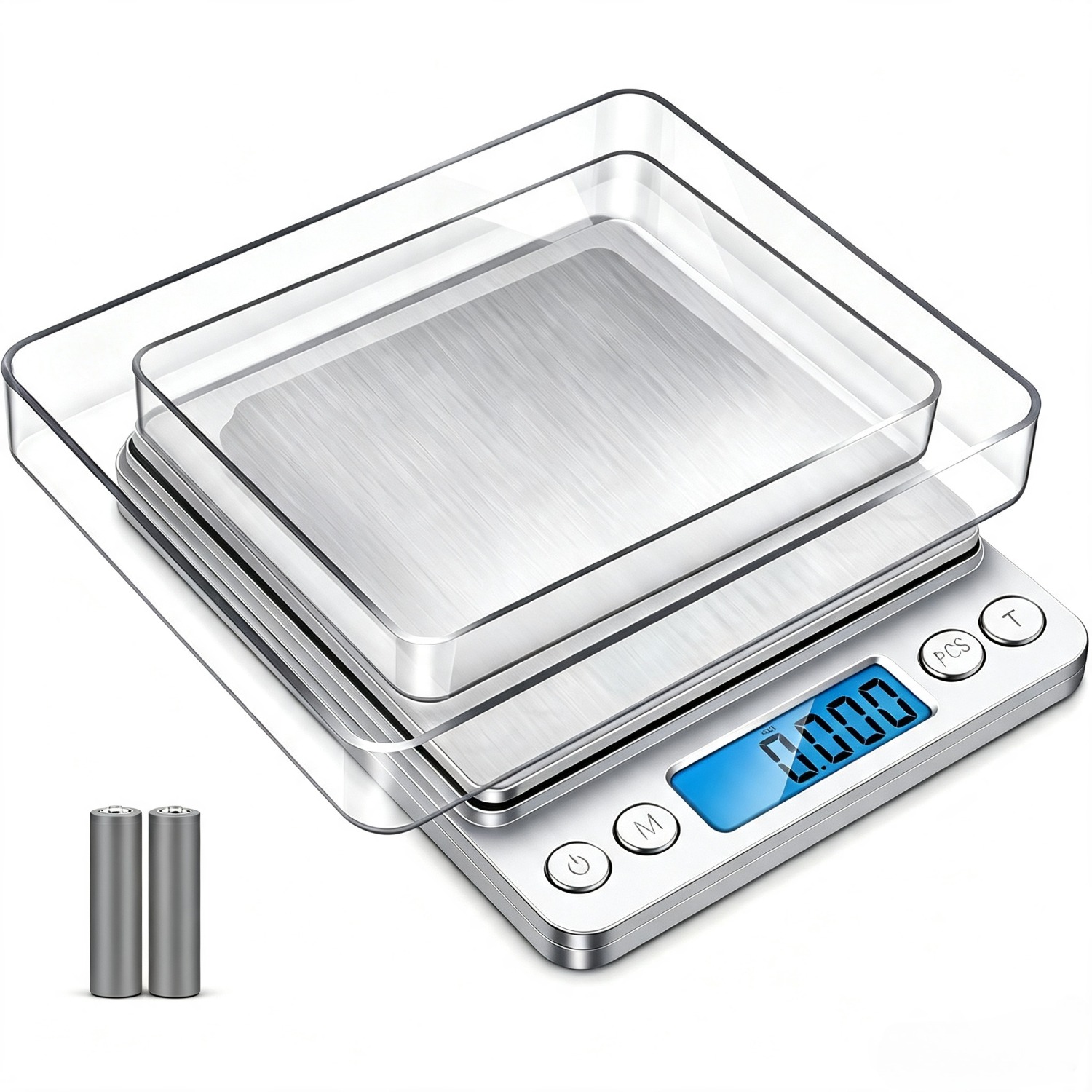 TEMU Multifunctional Precision Weighing Scale 9 Weighing Units Lcd Screen Clear Reading Stainless Steel Easy Clean Kitchen Scale For Daily Household