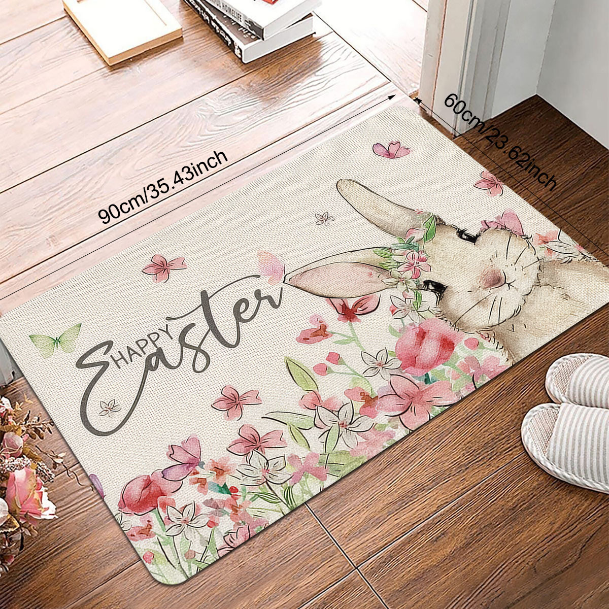 

Door Mat - Chic Rabbit & , Non-slip, Stain-resistant For Indoor/outdoor Use, Bedroom, Living Room, Balcony