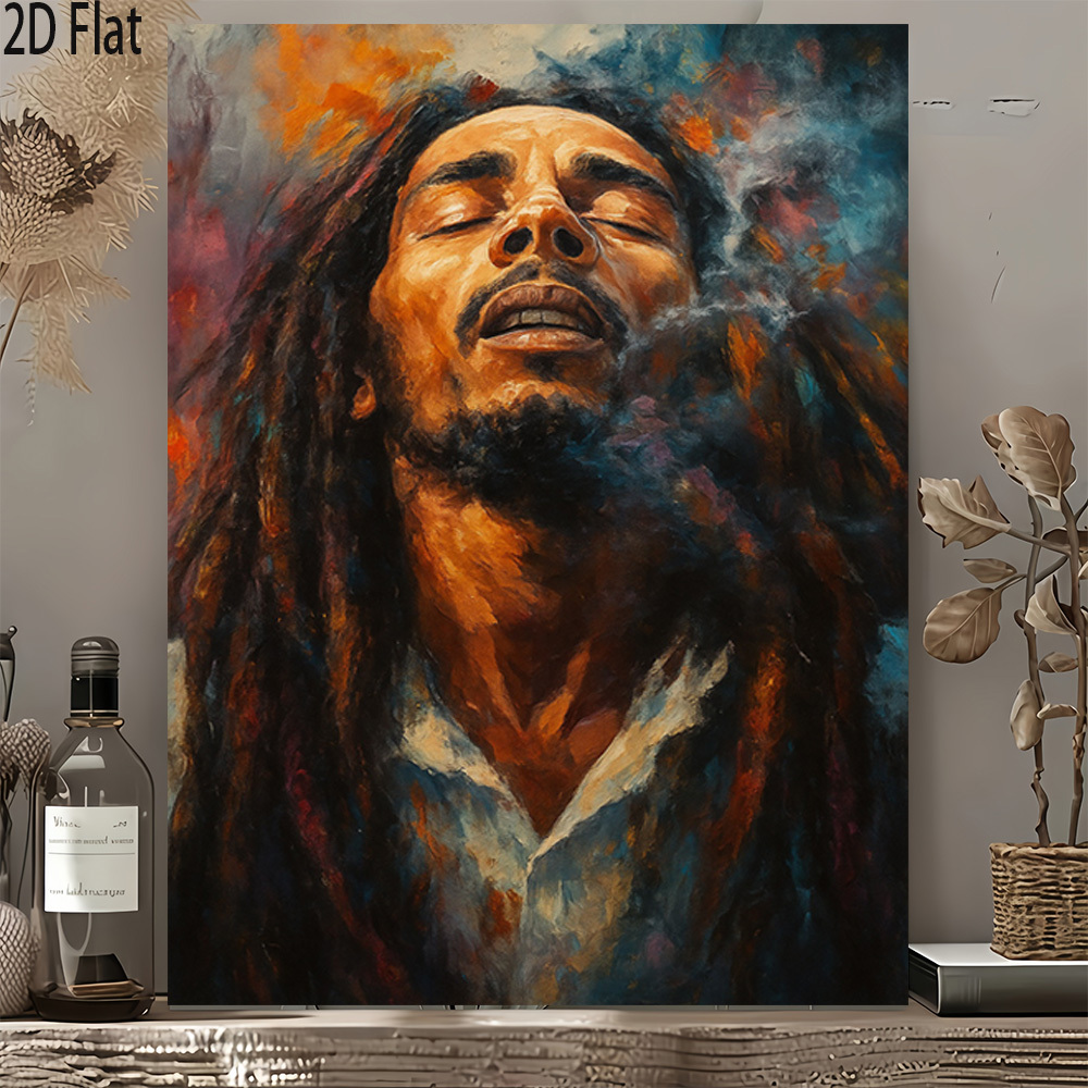 2D Flat, 1pc, Vibrant Abstract Portrait Artwork Wooden Frame Canvas Wall Art Modern Vintage Design, High Quality Printed Poster, Elegant Home Office Decor, 2D Flat - Image 4