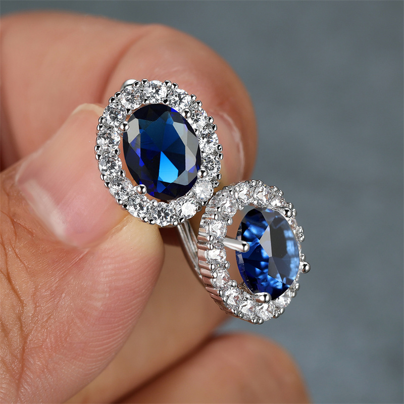 TEMU Stylish Ocean-themed Jewelry Featuring Elegant -cut Synthetic Synthetic Synthetic Zirconââââ Earrings, Without Battery