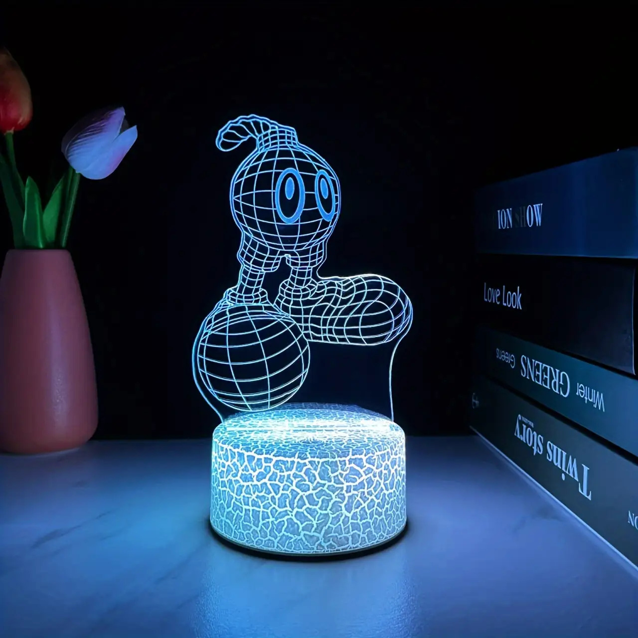 modern 3d cartoon night light desk lamp usb powered 7   switch plastic tabletop   for bedroom study gaming room ideal holiday birthday gift desk lamp for office study room lighting   design durable plastic Product details 3